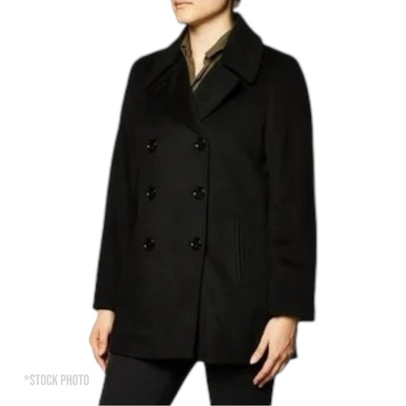 NWT Calvin Klein Wool Cashmere Black Peacoat sz 2X - Picture 3 of 15